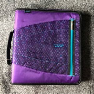 2” Ring Zipper Binder with File Folders Purple Dissolve - Five Star